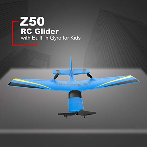 Lovelystar Z50 2.4G 2CH 350mm Micro Wingspan Remote Control RC Glider Airplane Plane Fixed Wing EPP Drone with Built-in Gyro for Kids