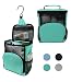 TERRA Home Portable Shower Caddy - College Dorm Room Essentials - Large Capacity, Quick Dry, Mildew and Water Resistant with Metal Hook - Hanging Shower Bag for Gym and Travel (Aqua) primary