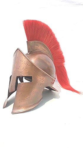 300 Movie Spartan Helmet Red Plume Greek King Leonidas Halloween Helmet
