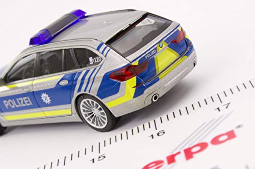 Herpa-094603-BMW-5er-Touring-Polizei-Bayern-Fahrzeug-in-Mini-zum-Basteln-und-Sammeln-Mehrfarbig