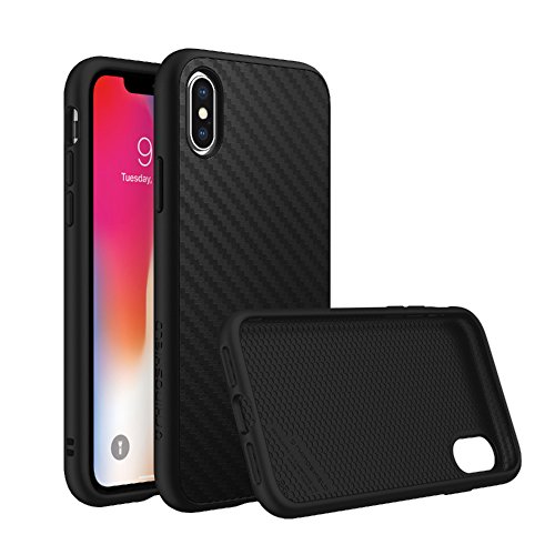 iPhone X Case [SolidSuit by RhinoShield] | Shock Absorbent Slim Design Protective Cover with Premium Matte Finish [3.5M/11ft Drop Protection] - Carbon Fiber