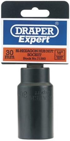 Draper Expert 71393 30 mm 1/2-Inch Square Drive 12-Point Hub Nut Socket, Blue