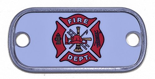 Fire Fighter - Dual Hole - Mini Size Dog Tag - Great For Necklaces