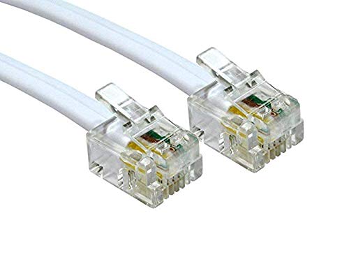 Consoletronic 20m ADSL Cable - Premium Quality/Gold Plated Contact Pins/High Speed Internet Broadband/Router or Modem to RJ11 Phone Socket or Microfilter/White — image 1