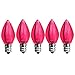 C7 Pink LED Bulb - Smooth Lens Pink Transparent C7 Replacement Bulb