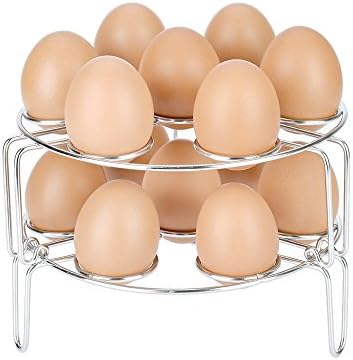 Colorful PoPo 2-Pack Upgraded Stackable Egg Steamer Rack for Instant Pot and Pressure Cooker, Egg, Vegetable Cooler Stand Basket Set, Eggassist
