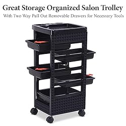 Paddie Black Salon Trolley Cart with Wheels/5