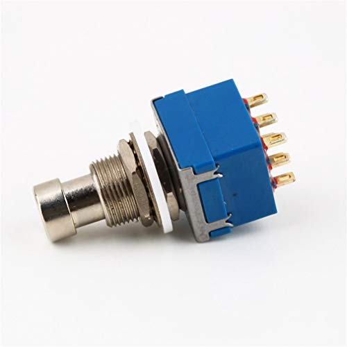 9-pin 3PDT Guitar Effects Pedal Box Stomp Foot Metal Switch True Bypass Practical Metal Switch Guitar Accessories Blue & Silver