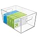mDesign Plastic Storage Bin with Handles for Office, Desk, Book Shelf, Filing Cabinet - Organizer for Sticky Notes, Pens, Notepads, Pencils, Supplies - 12