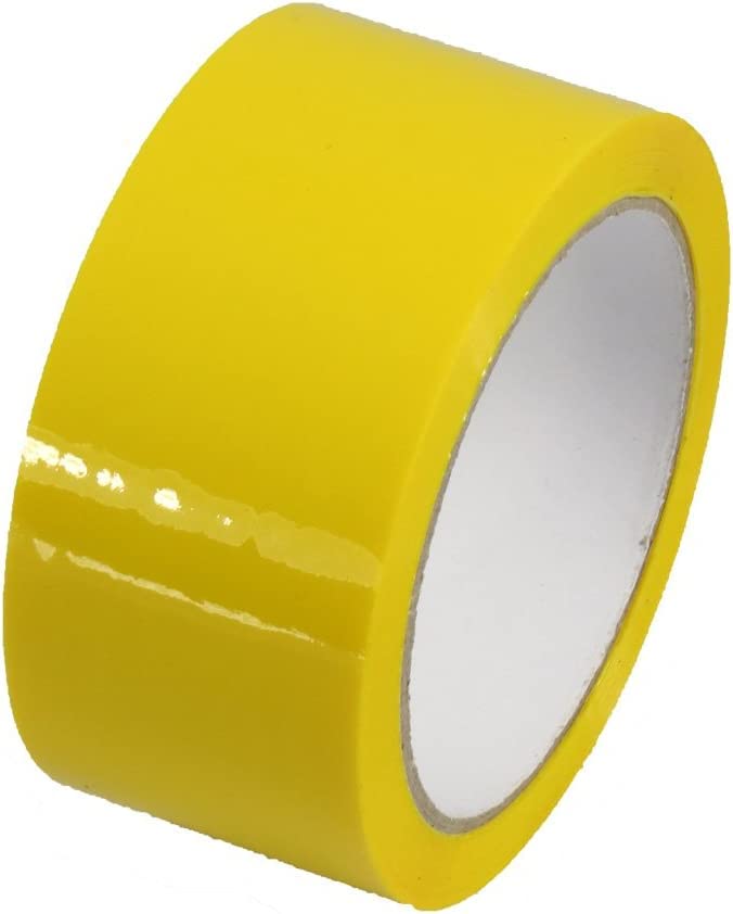 HTUK Low Noise Yellow Packaging Tape 48mm x 66m, Heavy Duty Polypropylene Box Sealing Tape, 6 Pack