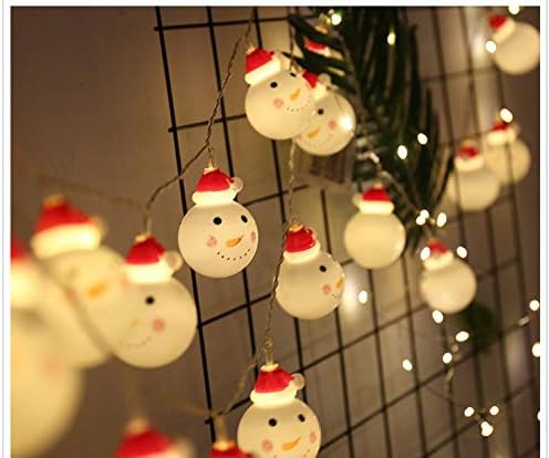 Ltbym Christmas String Lights Christmas Lights Decorations Snowman 10 LED Lights Battery Operated Indoor Outdoor Christmas Decor for Xmas Tree Lawn Patio Garden Home Wedding Party(Steady on/Flashing)