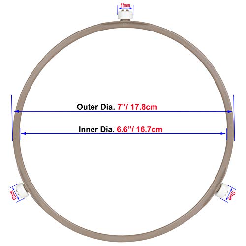 UniTry 7" Microwave Turntable Support, Microwave Oven Tray Support, Rotating Roller Ring (Ring Dia. 7 inches/ 17.8cm, Roller Dia. 12mm) - Thumbnail 2