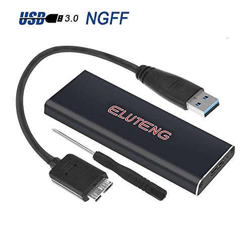 ELUTENG M2 SSD to USB Adapter 2230-2280 USB 3.0 to NGFF Adapter SuperSpeed M2 Enclosure NGFF External Enclosure for Samsung 850 EVO / Crucial MX300 Support UASP