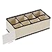 SONGMICS Closet Underwear Organizer Drawer Divider for Bras Panties Socks Ties, Set of 4, Beige URUS04M