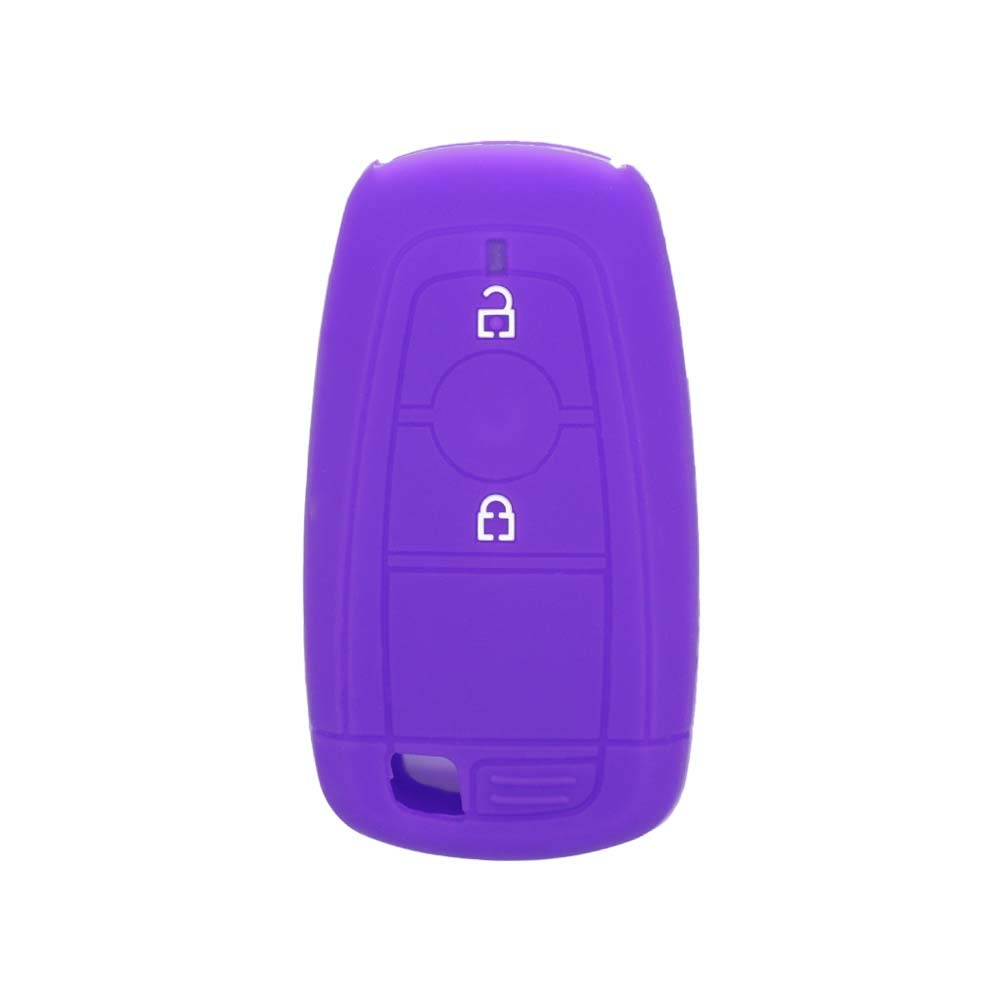 BROVACS Silicone Cover Protector Case Holder Skin Jacket Compatible with FORD EcoSport Mondeo Edge 2 Button Smart Remote Key Fob CV4712 Deep Purple
