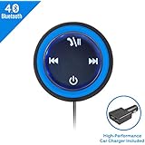 Bluetooth Car Adapter, APPS2Car Bluetooth 4.0 Receiver Wireless Stereo for Hands-Free Calls & Music Streaming with 3.5mm AUX Input - 2 Port USB Car Charger inclued