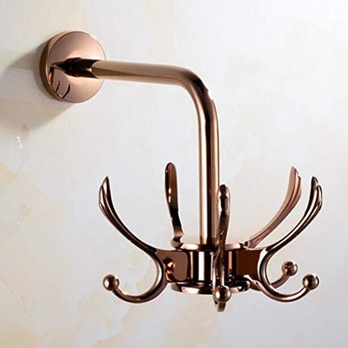 HAOCHIDIAN Bathroom Towel Hooks Heavy Duty Wall Mounted Stainless Steel Coat Hooks Creative 180 Degree Rotating Robe Hook for Bathroom Kitchen Coats,Rosegold