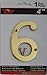 ZW Hardware A200 4 Inch Brass Bright Brass House Number 6