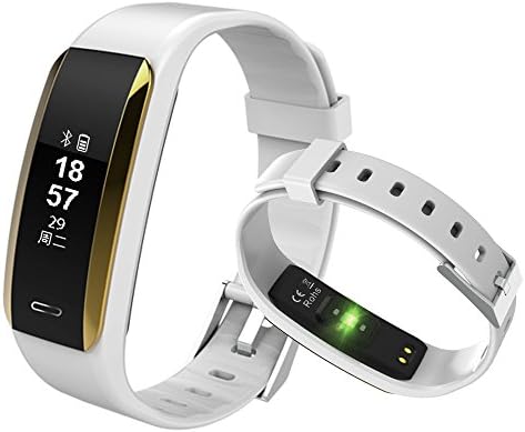 Kingberwi Fitness Tracker, Heart Rate Monitor Activity Tracker, IP67 Waterproof Smart Bracelet Bluetooth Wristband Blood Pressure Watch with Sleep Monitor for Kids Girls Men Android iPhone (White)
