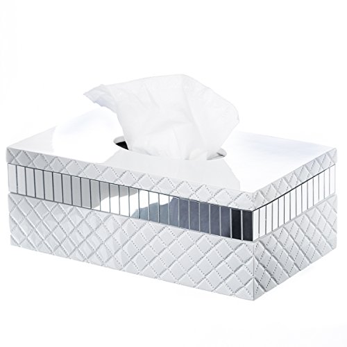 Quilted mirror tissue box cover rectangular (10” x 5.…