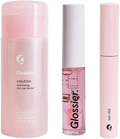 Glossier Set - Solution exfoliating Skin perfector, Lip Gloss and Lash Slick