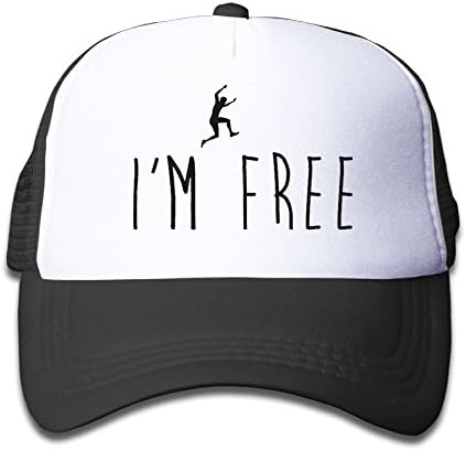 Henzhudi I'm Free Unisex Grid Baseball Caps Adjustable Nice Icon Baseball Cap Customize Black