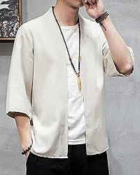 Men's Japanese Kimono Cardigan Loose Cotton Linen