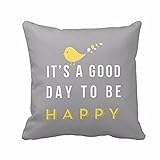 GBSELL Yellow Bird Letter Pillow Case Throw Cushion Cover Sofa Home Car Party Decor (Bird)