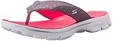 Skechers Performance Womens Go Walk Pizazz Flip Flop, Gray/Pink, 9 M US