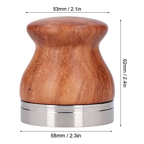 Tamper per espresso, pressino per caffè piatto in acciaio inossidabile Manico in legno Pressa per polvere Martello… - immagine 3