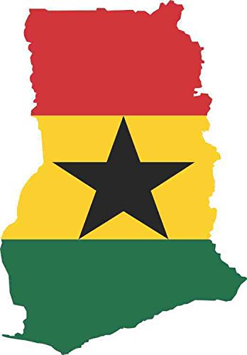 StickerTalk Die Cut Ghana Flag Vinyl Sticker, 3.5 inches by 5 inches
