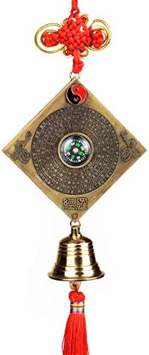 Laogg Bagua Mirror Feng Shui Taiji Compass Gossip Mirror Compass Pure Copper Wind Chime Pendant Feng Shui Home Car Accessories