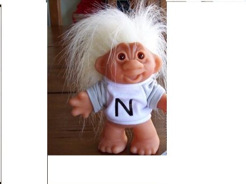 Lucky Letter 'N' BiNgo Troll Doll wo'N'derful White Hair ~ Lucky WiNNER ~ 5
