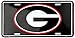 Hangtime University of Georgia - Georgia Bulldogs - Georgia G on Black Embossed Metal auto tag