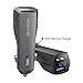 LED Display Car Charger - Dual Ports USB Car Charger, 4.8A 24W 2 Smart Port Rapid Car Charger for iPhone 7 6S Plus 6 Plus 6, Android Galaxy S7 Edge S6 Edge Plus Note 5 4 S5, Black