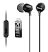 Original New Sony Stereo Headphones MDR-EX15AP - Black with Mic & Remote - for Android/Apple/Rim/Windows - (Retail Packing)