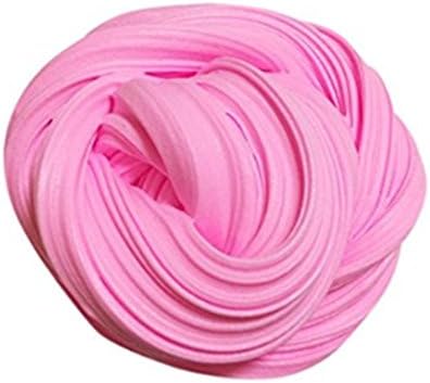 Pink Fluffy Slime Non-sticky Super Soft Fluffy Floam Slime 6 OZ With Colorful Foam Balls Stress Relief Sludge Toy for Adult Kids, ASTM Certified (pink)