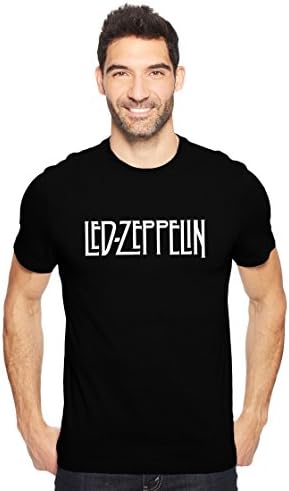 CHRYSOLITE Led Zeppelin Tshirt Fan Art Men's Cotton Round Neck Tshirt in Black