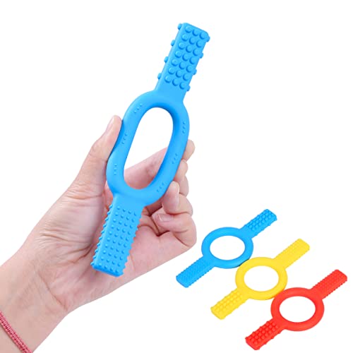 TUXEPOC Sensory Oral Motor chew Tool,Designed for Autism, SPD, ADHD, Oral Motor Stimulation,Therapy Tools to Improve Chewing and Biting,gafly Therapeutics,for Kids (Blue)