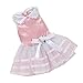 Howstar Puppy Clothes, Cute Doggie Dress for Small Dog Stripe Princess Dress Bow Lace Skirt (Pink, M)
