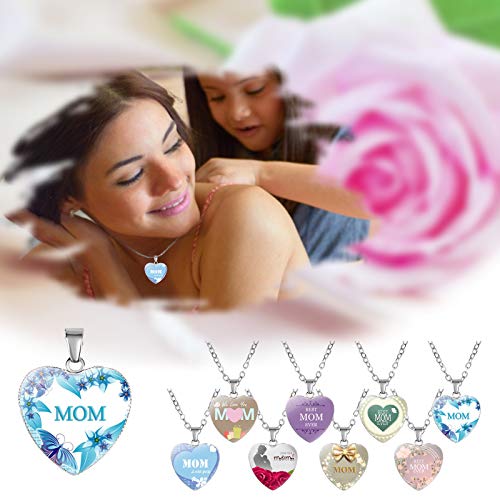 Ymibull Mother\'s Day Love Heart-Shaped Necklace Pendant Gifts for Mum Mother Daughter Love Heart Necklace Pendant (H)