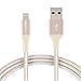 AmazonBasics Double Braided Nylon Lightning to USB Cable, Advanced Collection, MFi Certified iPhone Charger, Gold, 6 Foot primary