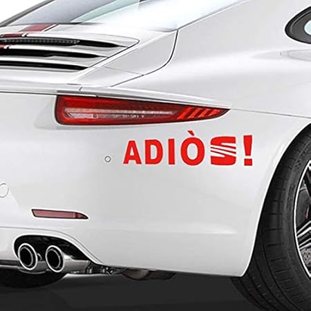 Amazon 23 7 5センチメートル興味深いスペインアディオスさよならテキスト文字おかしいファッションの車のバンパービニール車の装飾ステッカー ピンク 車 バイク 車 バイク