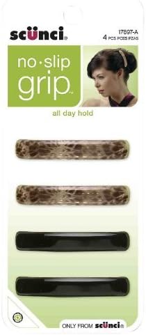 Scunci 1789703a048 No Slip GripTM Barrettes Assorted Colors 4 Count by ALLIED SUPPLY