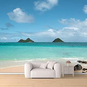 Wall Mural Romantic Beach Removable Wallpaper Wall Sticker for Bedroom Living Room - 66x96 inches