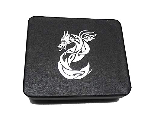 Dice Display and Storage Case - Silver Celtic Knot Dragon Design