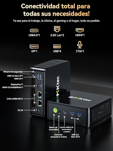 GMKtec M6 Ultra Mini Gaming PC with Ryzen 7640HS (6600H/6800U Replacement), 32GB DDR5 RAM, 1TB SSD, Dual Nic LAN 2.5GbE, Triple Display 4K, WiFi 6, USB4, BT 5.2, DP, HDMI 2.0
