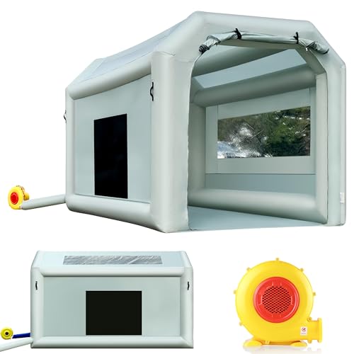 Photo 1 of Portable Inflatable Paint Booth Tent 13X8.2x8.2Ft with 550W Blower Inflatable Spray Paint Booth with Air Filter System, Blow Up Paint Booth
