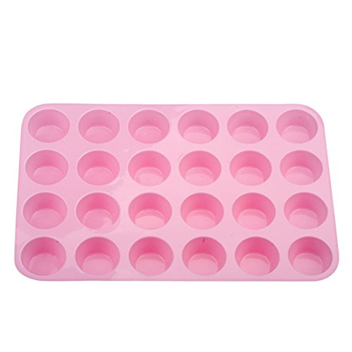 WXLAA Lovely 24 Circular Hole Design Cup Cake Mold Baking Tools Muffin Maker Tray Random Color