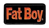Harley-Davidson FatBoy Emblem, Small Size Patch, Black & Orange EMB066643